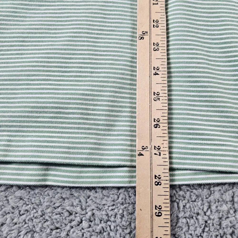 Nike Shirt Mens Medium Green Cotton Striped Golf Polo Dri Fit Casual Active